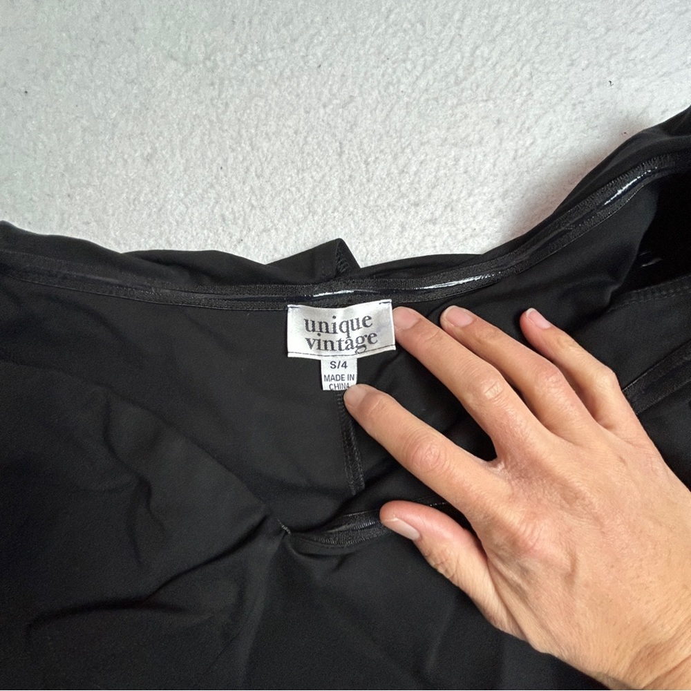 NWT Unique Vintage Black Ruffle Knit Top Size Small/4 - 565 - Picture 12 of 12